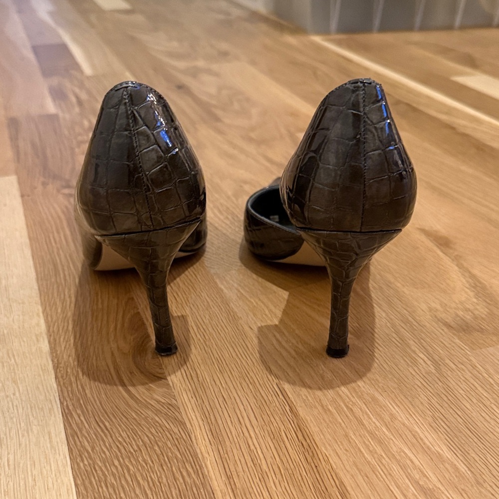 Anne Klein dark silver Croc-Embossed Heels - Picture 3 of 5